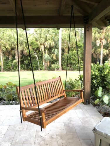 Porch swing teak wood