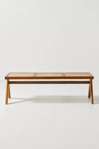 Teak wood bench with storage