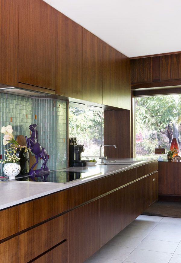 Teak kitchen cabinets