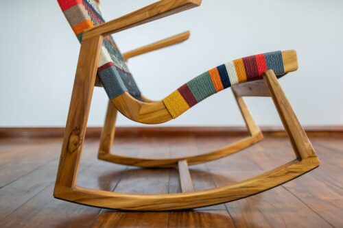 Teak wood rocking chair