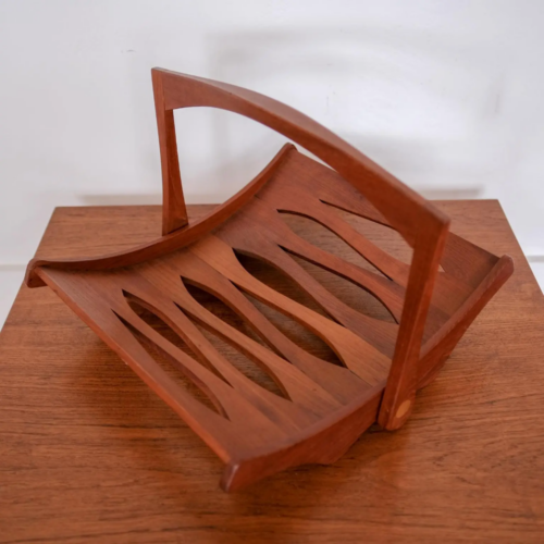 Teak wood magazine rack