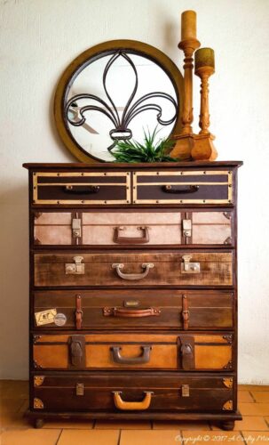 Teak wood chest of drawers