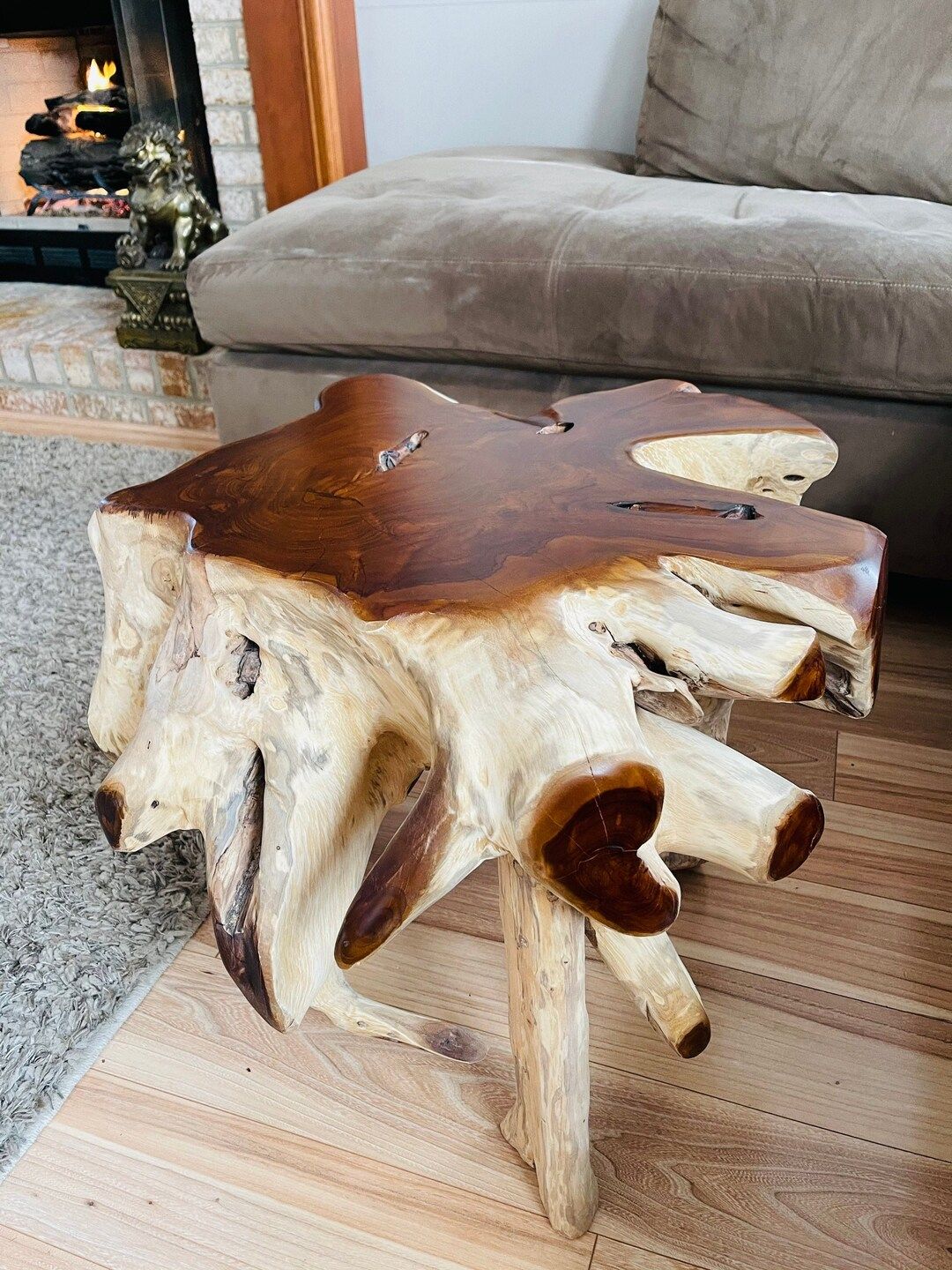 Teak wood end table