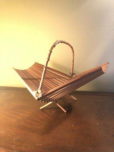 Teak wood magazine rack