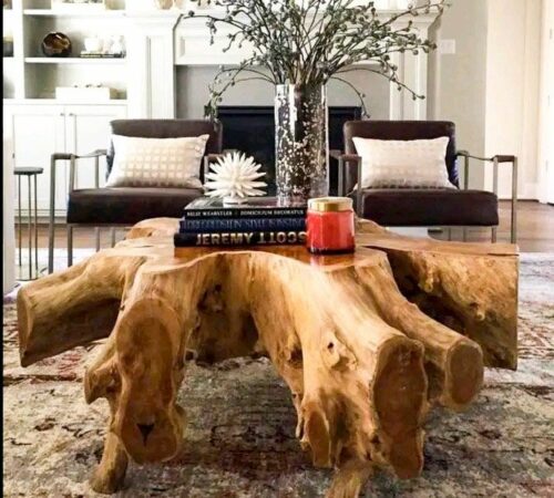 Teak root end table