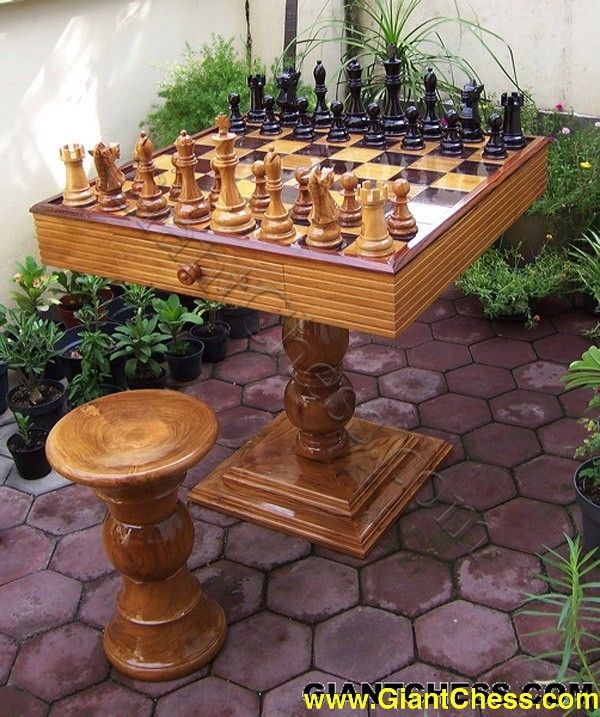 Teak wood game table