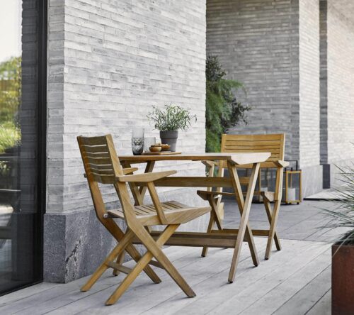 Outdoor folding table teak wood