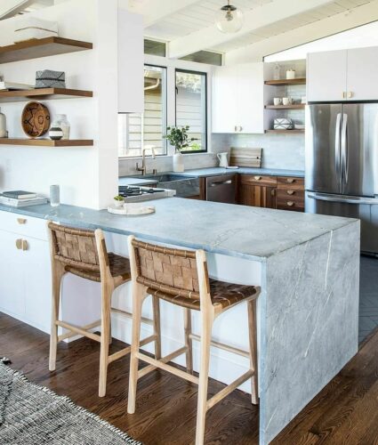 Teak wood kitchen island