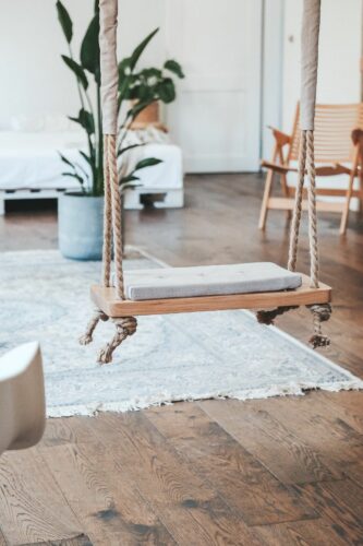 Outdoor swing teak wood