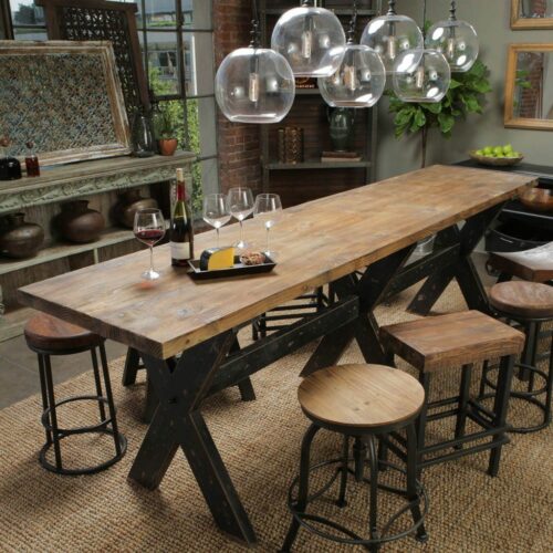 Reclaimed boat wood dining table