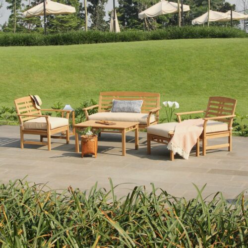 Teak patio coffee table