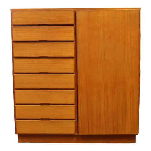 Teak wood highboy dresser