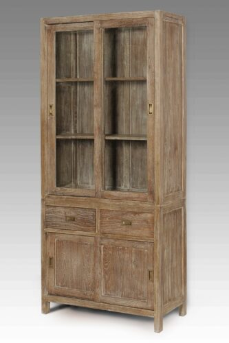 Teak wood display cabinet