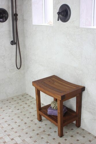 Shower bench wood teak